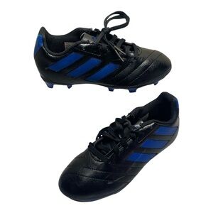adidas Goletto VII FG Junior Black with Blue Stripes Soccer Cleats Boys Size 1.5